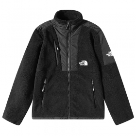 Трендовая утеплённая чёрная куртка шерпа с логотипом The North Face