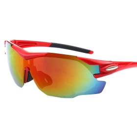 Красные спортивные очки с цветной антибликовой линзой