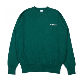 Брендовый зеленый хлопковый свитер VETEMENTS WEAR свободного кроя