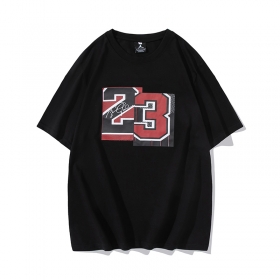 Повседневная черная хлопковая футболка Jordan с принтом цифры 23