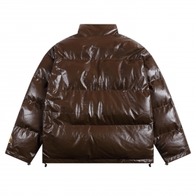 Утепленная коричневая куртка THE UNAVOWED с воротником-стойкой