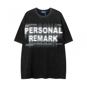 Графитовая Let's Rock футболка с надписью на груди "Personal Remark"