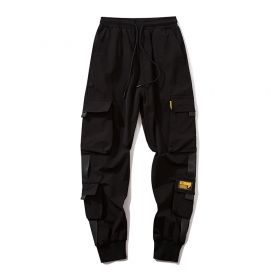 I&Brown черные штаны с накладными карманами на бедрах и ниже колен
