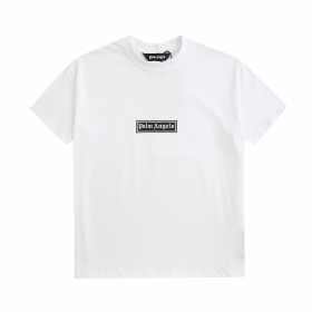 Унисекс хлопковая белая футболка Palm Angels с названием бренда