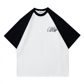 Базовая чёрно-белая футболка с лого на груди Made Extreme принт сзади