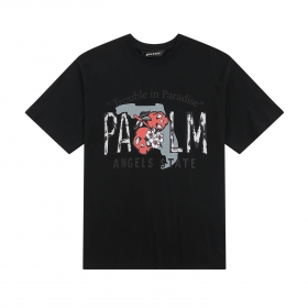 Унисекс черная футболка Palm Angels с принтом ягоды-черепушки