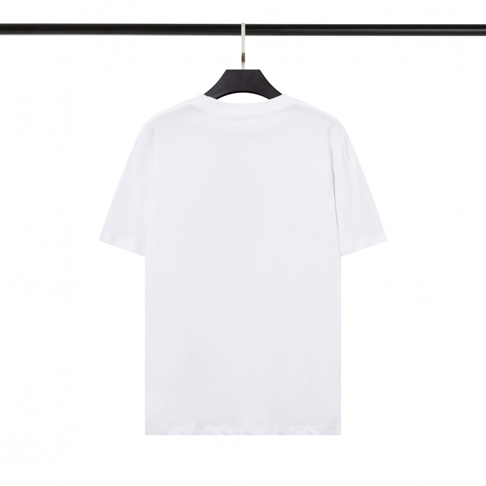 Универсальная футболка STONE ISLAND белая с брендовым принтом спереди
