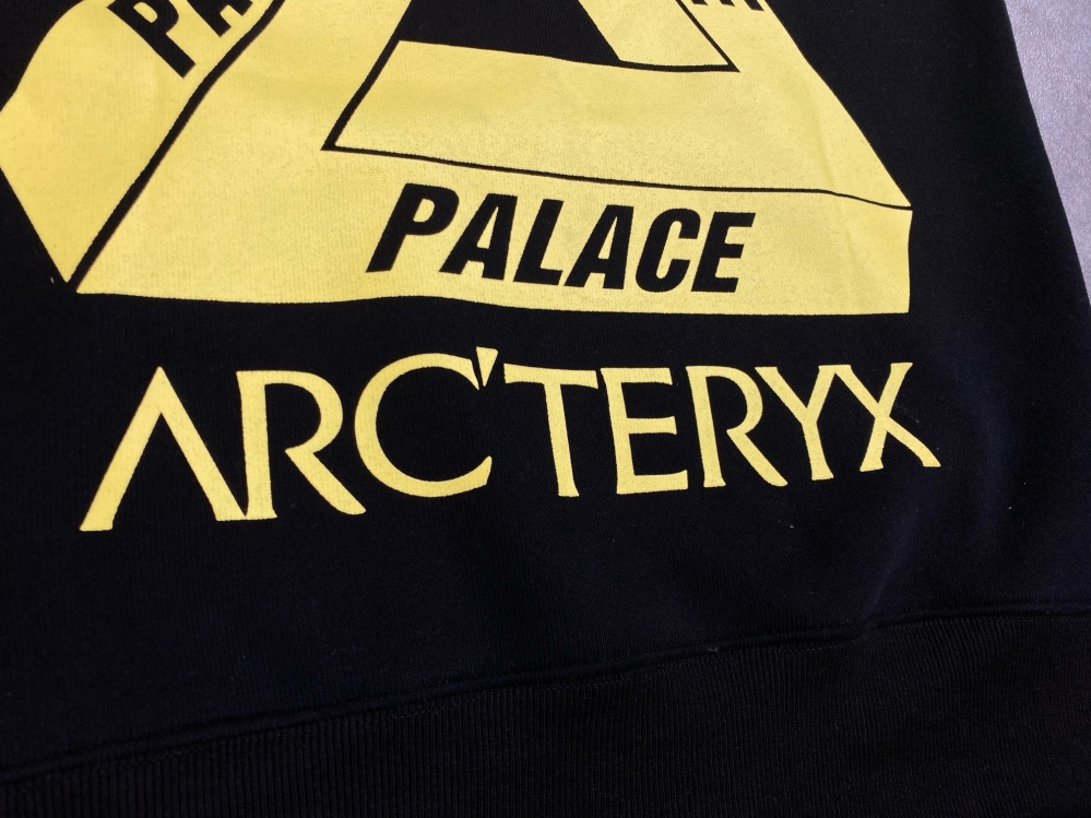 Чёрно-жёлтое худи Arcteryx x Palace с логотипом на груди