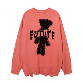 В розовом цвете свитер YL BOILING с принтом и надписью "Future"