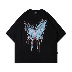 SkatePark футболка чёрная кроя оверсайз с рисунком "Бабочка"