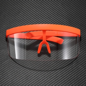 Оранжевая спортивная маска с прозрачной цельной линзой