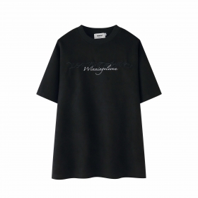Чёрная оверсайз футболка VAMTAC с вышивкой Winningeleven спереди