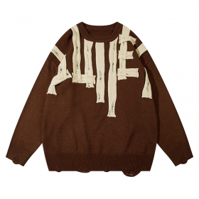 Повседневный коричневый свитер ANBULLET из качественного акрила