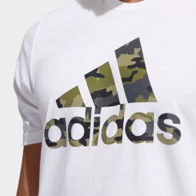 Базовая Adidas из 100% хлопка белая футболка прямого кроя