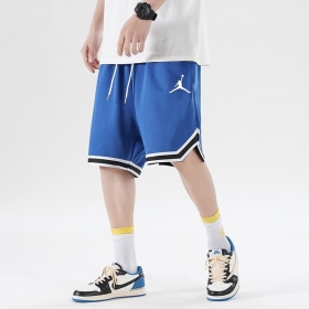 Синие с логотипом Jordan спортивные шорты на резинке