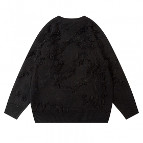 Однотонный черный свитер от бренда YL BOILING прочный и просторный