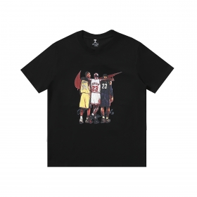 Черная хлопковая футболка Jordan с изображением трех баскетболистов