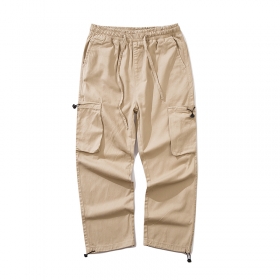 Универсальные штаны карго I&Brown бежевые с эластичным поясом