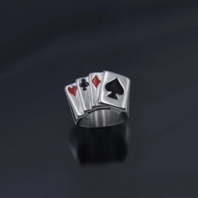 Кольцо серебряное в виде "Масти" 17.3 мм стильное украшение