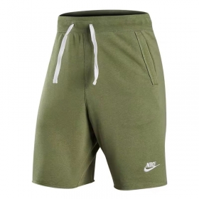 Nike трикотажные зелёные шорты с необработанным краем