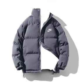 Тёмно-серая утепленная дутая куртка Nike с плюшевым подкладом