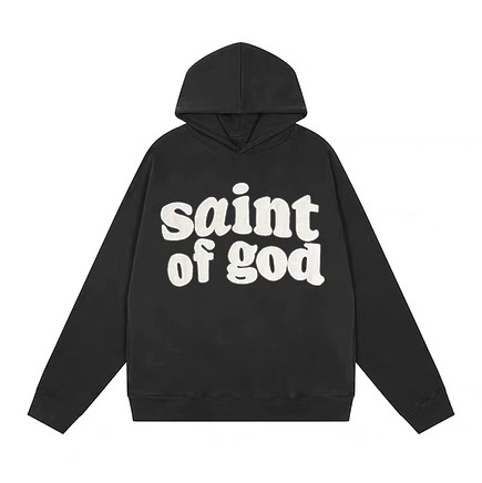 Универсальное черное хлопковое худи Fear Of God с крупным текстом