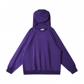 С вышивкой лого с двух сторон хлопковое худи Made Extreme фиолетовое
