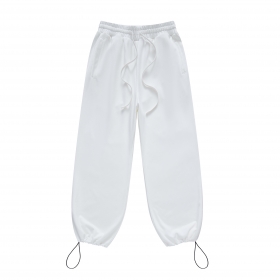 Трендовые белые штаны BE THRIVED на эластичном поясе с завязками