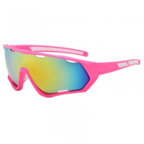 Антибликовые спортивные очки розового цвета с защитным стеклом