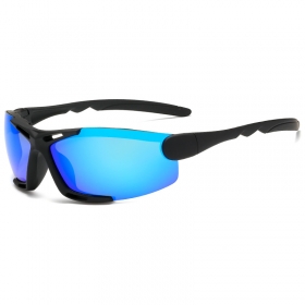 Спортивные очки с синими солнцезащитными линзами и чёрной дужкой