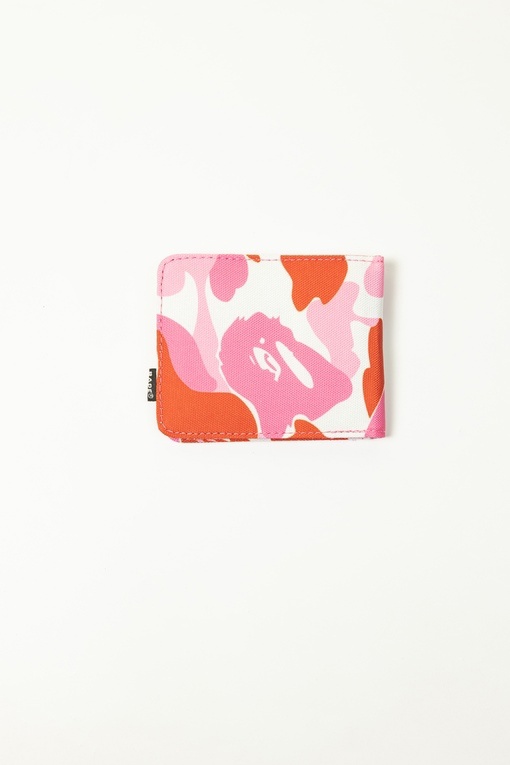 Кошелек-бумажник Bape розово-оранжевый с 2-мя отделениями