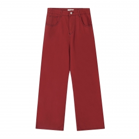 Трендовые темно-красные штаны от бренда Ken Vibe Комфортны в носке