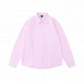 Трендовая светло-розовая рубашка TIDE EKU с заниженной линией плеча