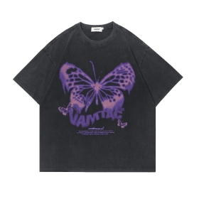 VAMTAC чёрная футболка с принтом "Фиолетовая Бабочка" 