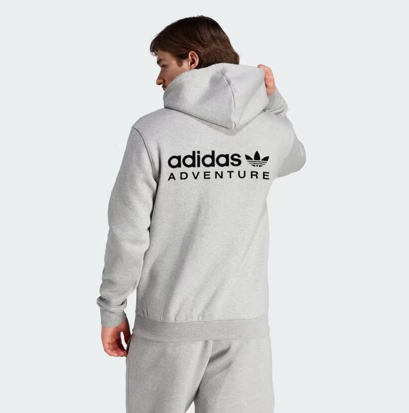 Универсальное серое из натурального хлопка худи от бренда Adidas