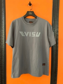 Универсальная в сером цвете футболка Evisu с коротким рукавом