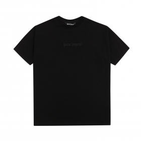 Черная футболка Palm Angels с принтом названия бренда спереди и сзади