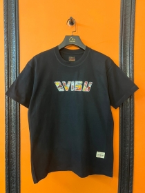 100% хлопковая с принтом и логотипом Evisu футболка чёрная
