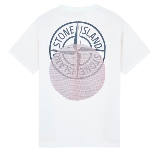 Хлопковая белая футболка с логотипом на груди Stone Island