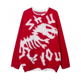 Яркий красный свитер YL BOILING с буквенным принтом спереди