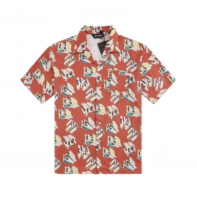 Рубашка от бренда Palm Angels терракотовая с принтом "буквы"