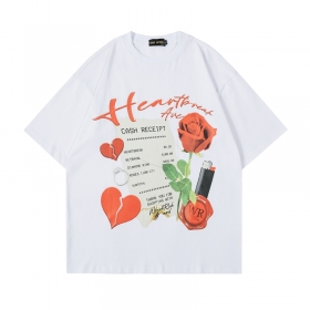 Белая свободная футболка Onese7en с принтом и надписью Heartbreak