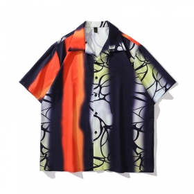 Цветная рубашка бренда TKPA с коротким рукавом и принтом