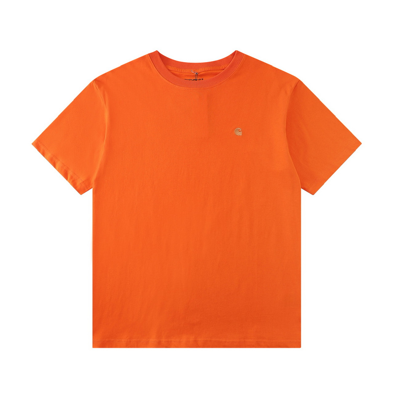 Оранжевая хлопковая футболка Carhartt в стиле оверсайз