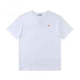 Классическая белая футболка от бренда Carhartt с удлинённым рукавом