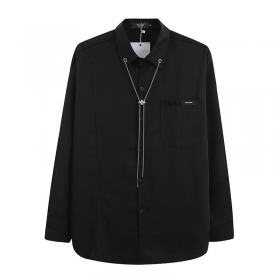 Рубашка YUXING черного цвета с подвеской "крестик"
