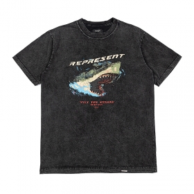 Черная футболка Represent с принтом "пасть акулы" спереди