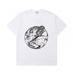 Белая футболка Cav empt с принтом "лезвие режет планету"