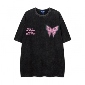 Трендовая Let's Rock футболка с принтом "Бабочка" цвет-чёрный