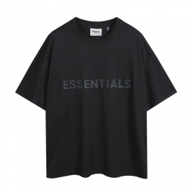 Свободная футболка ESSENTIALS FOG черная с логотипом
